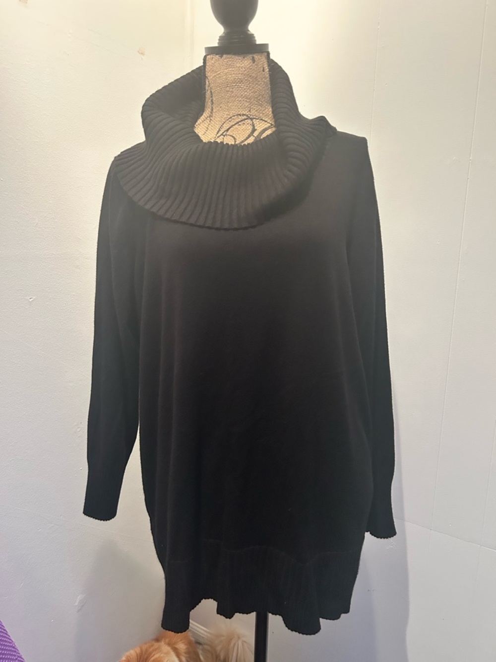 Black Cowl Neck Sweater
